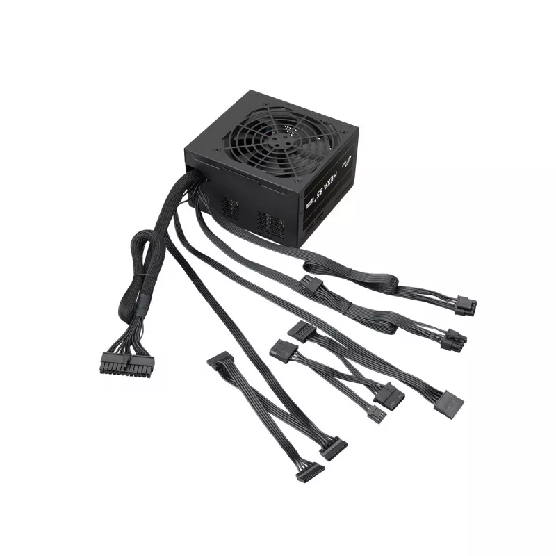 Fuente de alimentación FSP HEXA 85+ PRO 550W ATX ATX2.5 negra, 550 W, 100 - 240 V, 50 - 60 Hz, 7.5 - 3 A, Activa, 100 W