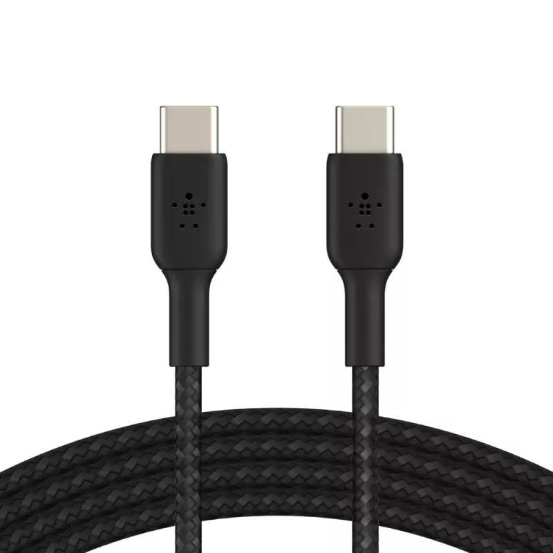Cable USB-C a USB-C BELKIN, trenzado, 1 m, negro