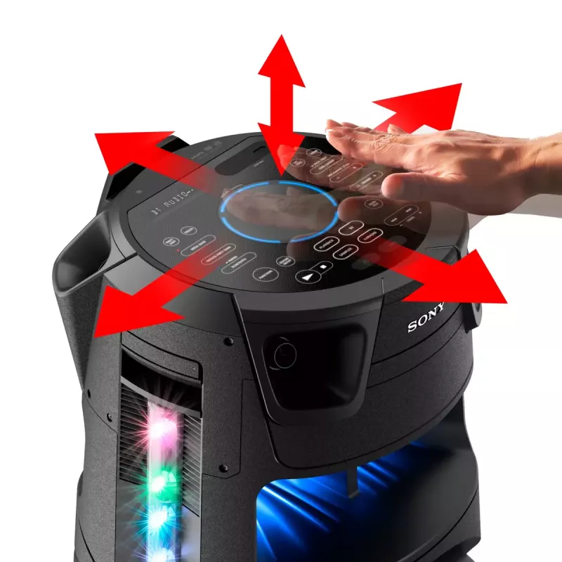 Altavoz de fiesta Bluetooth® Sony MHC-V73D High Power con sonido de fiesta omnidireccional y luz