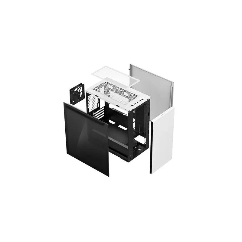 DeepCool MACUBE 110 WH caja de PC Midi Tower, mATX, cristal templado, disipador de CPU de 165 mm, 2 x 3,5" + 2 x 2,5" bahías, blanco