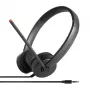 Auriculares con micrófono Lenovo estéreo analógicos con cable diadema oficina/call center negros
