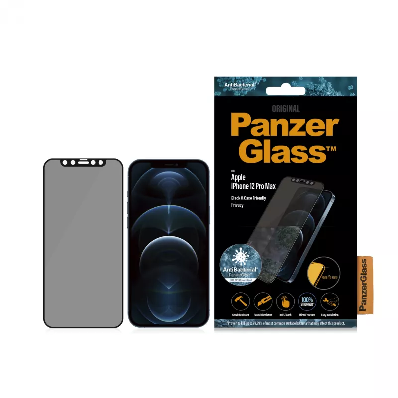 PanzerGlass ® Protector de pantalla de privacidad iPhone 12 Pro Max | Edge-to-Edge