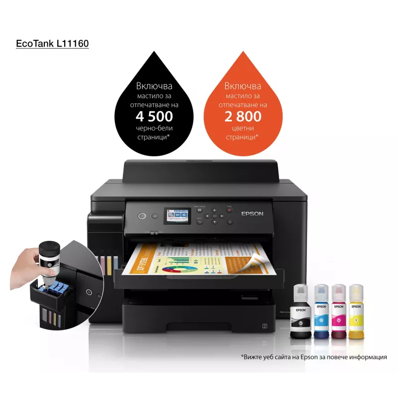 Impresora de inyección de tinta Epson EcoTank L11160 A3+, Wi-Fi