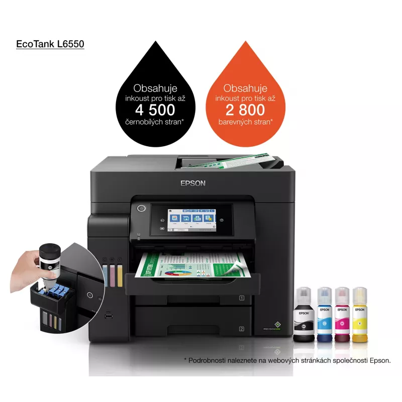 Multifunción Epson EcoTank L6550 inyección de tinta impresión en color, 4800x2400 DPI, A4, Wi‑Fi, Ethernet