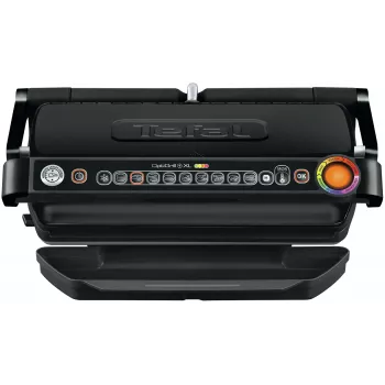 Parrilla de contacto Tefal GC7228 — parrilla de contacto, superficie de parrilla de 800 cm², termostato regulable, acero inoxidable negro