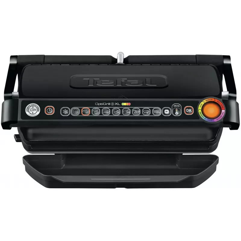 Parrilla de contacto Tefal GC7228 — parrilla de contacto, superficie de parrilla de 800 cm², termostato regulable, acero inoxidable negro