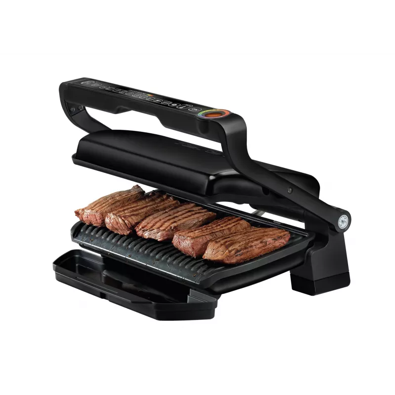 Parrilla de contacto Tefal GC7228 — parrilla de contacto, superficie de parrilla de 800 cm², termostato regulable, acero inoxidable negro