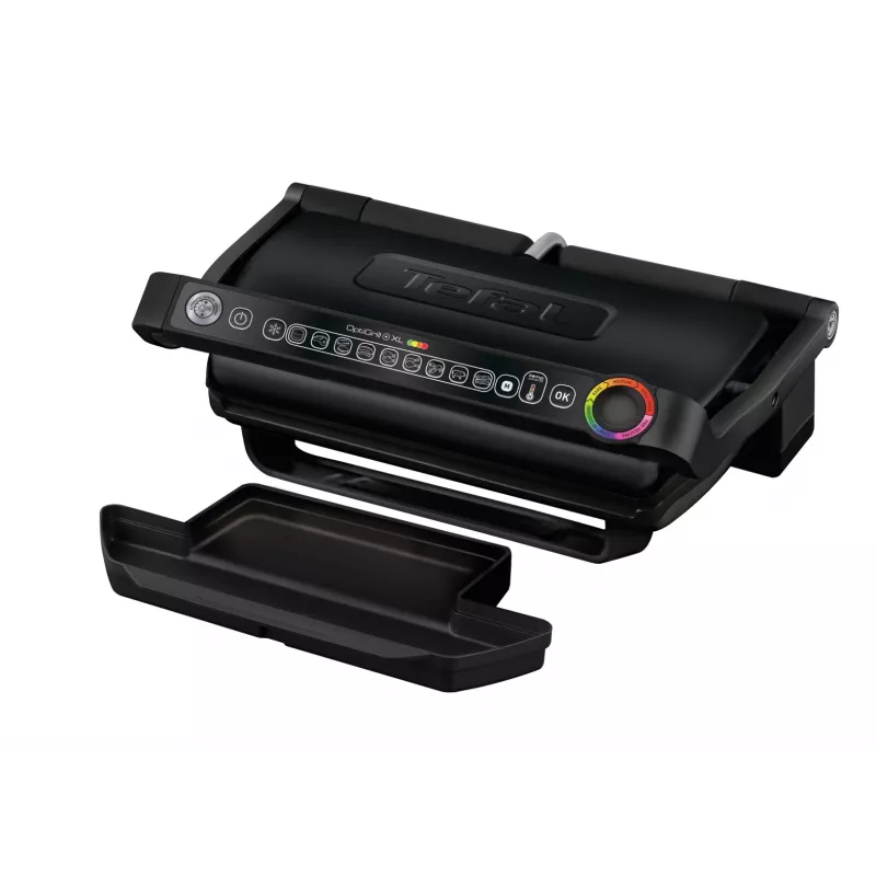 Parrilla de contacto Tefal GC7228 — parrilla de contacto, superficie de parrilla de 800 cm², termostato regulable, acero inoxidable negro