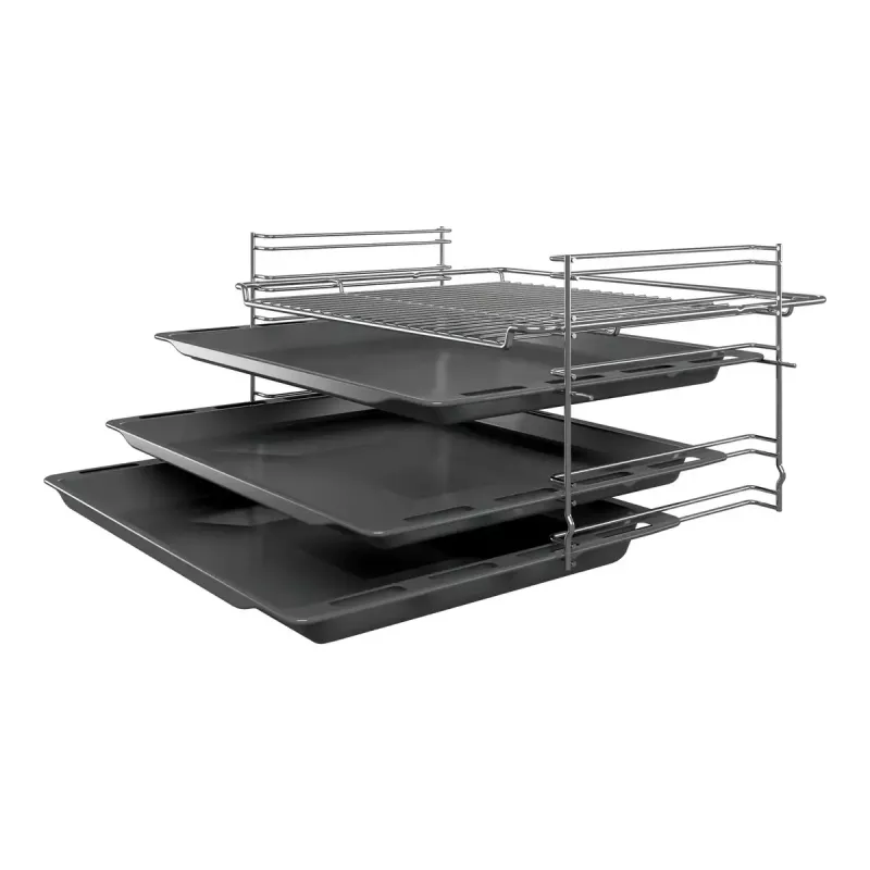 Cocina independiente Bosch Serie 4 HKR39A250U, placa vitrocerámica 4 zonas, horno 66 L, acero inoxidable, 600 mm