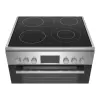 Cocina independiente Bosch Serie 4 HKR39A250U, placa vitrocerámica 4 zonas, horno 66 L, acero inoxidable, 600 mm