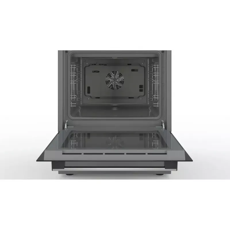 Cocina independiente Bosch Serie 4 HKR39A250U, placa vitrocerámica 4 zonas, horno 66 L, acero inoxidable, 600 mm