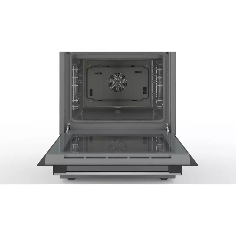 Cocina independiente Bosch Serie 4 HKR39A250U, placa vitrocerámica 4 zonas, horno 66 L, acero inoxidable, 600 mm