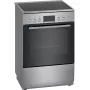 Cocina independiente Bosch Serie 4 HKR39A250U, placa vitrocerámica 4 zonas, horno 66 L, acero inoxidable, 600 mm
