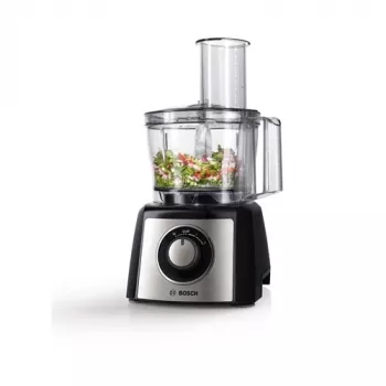 Robot de cocina Bosch MCM3401M con motor de 800 W y bol de 2,3 L, negro/acero inoxidable