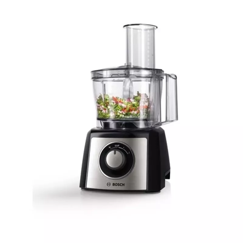Robot de cocina Bosch MCM3401M con motor de 800 W y bol de 2,3 L, negro/acero inoxidable