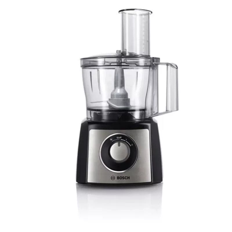 Robot de cocina Bosch MCM3401M con motor de 800 W y bol de 2,3 L, negro/acero inoxidable