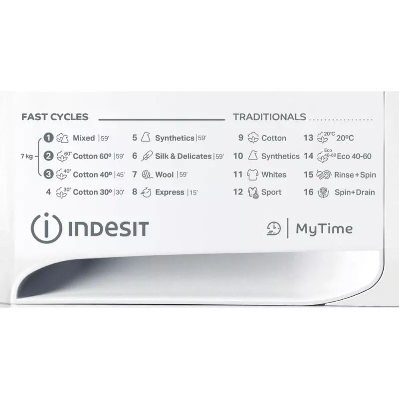 Lavadora de carga frontal Indesit MTWE 71252 WK EE 7 kg 1151 rpm blanca
