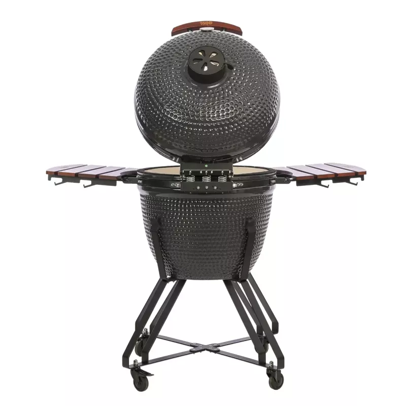 Parrilla kamado TUNABONE TunaBone Classic 23 pulgadas (talla L) parrilla de carbón cerámica, 23 pulgadas de diámetro de parrilla, gris oscuro