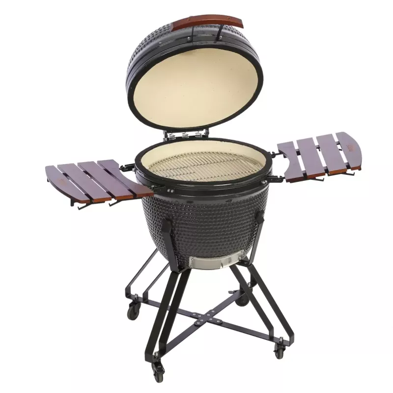 Parrilla kamado TUNABONE TunaBone Classic 23 pulgadas (talla L) parrilla de carbón cerámica, 23 pulgadas de diámetro de parrilla, gris oscuro