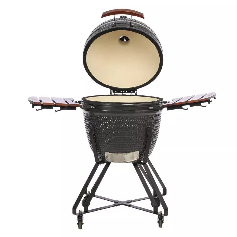 Parrilla kamado TUNABONE TunaBone Classic 23 pulgadas (talla L) parrilla de carbón cerámica, 23 pulgadas de diámetro de parrilla, gris oscuro