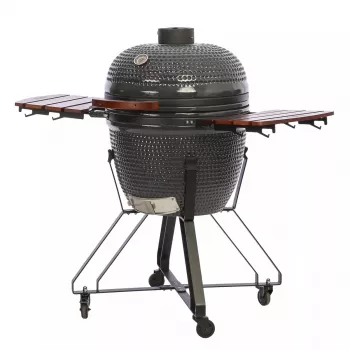 Parrilla kamado TUNABONE TunaBone Classic 23 pulgadas (talla L) parrilla de carbón cerámica, 23 pulgadas de diámetro de parrilla, gris oscuro