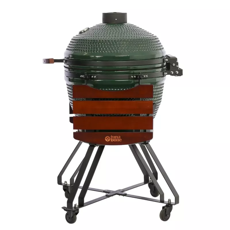TunaBone Kamado Pro barbacoa de cerámica de 24 pulgadas, talla L, verde (TBG24GREEN-02)