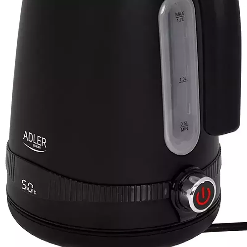 Adler AD 1295b hervidor eléctrico, 1,7 L, 2200 W, negro