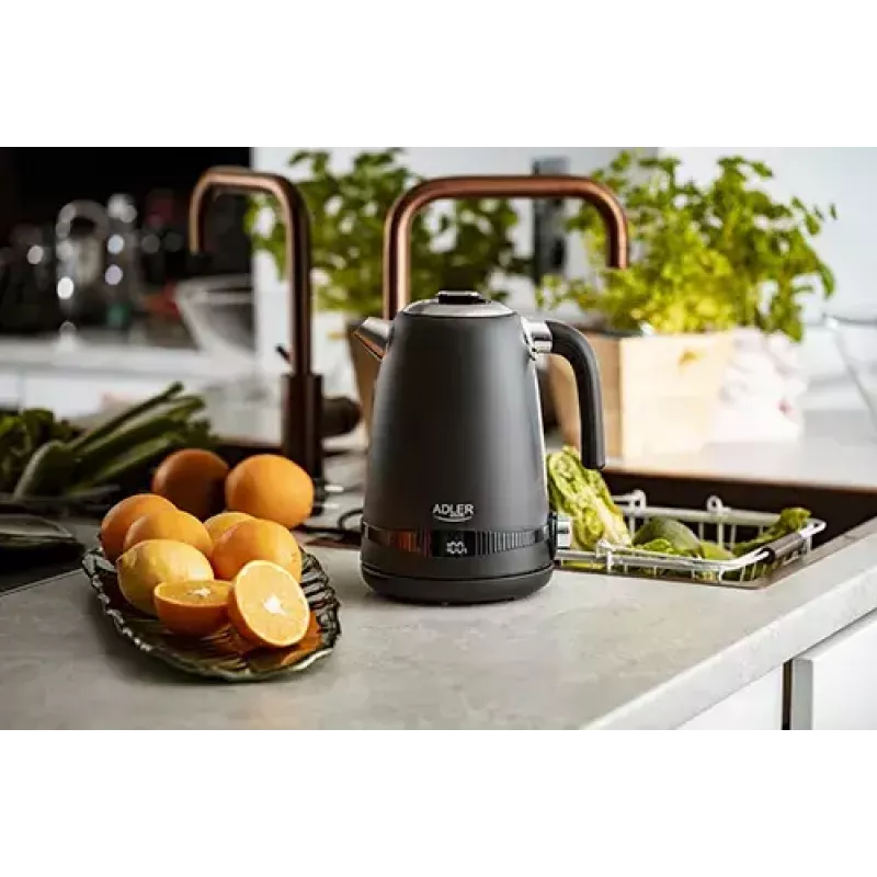 Adler AD 1295b hervidor eléctrico, 1,7 L, 2200 W, negro