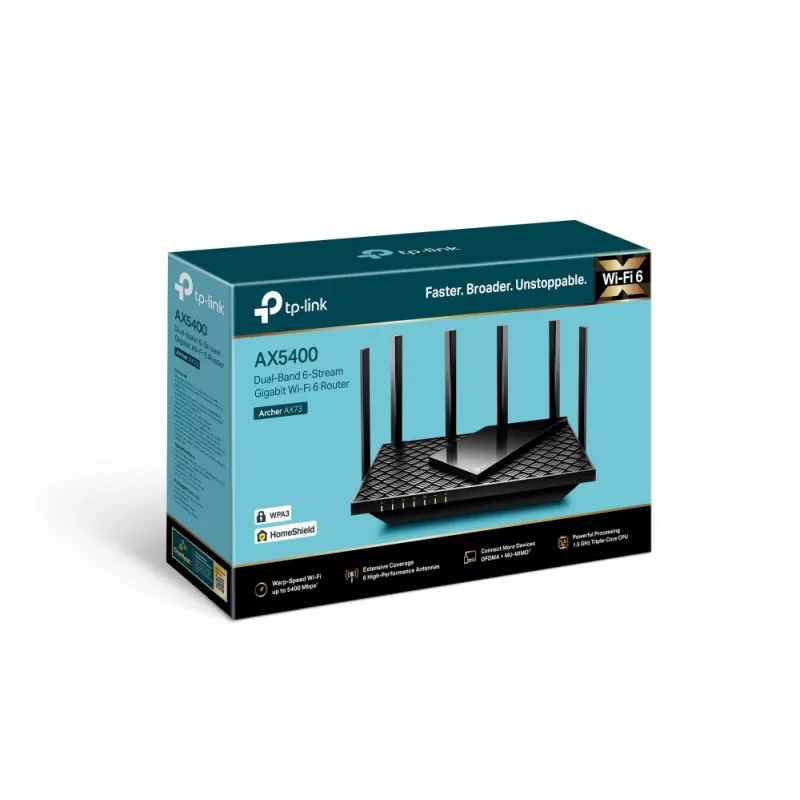 Router TP-Link Archer AX5400 Dual-Band Gigabit Wi-Fi 6, negro