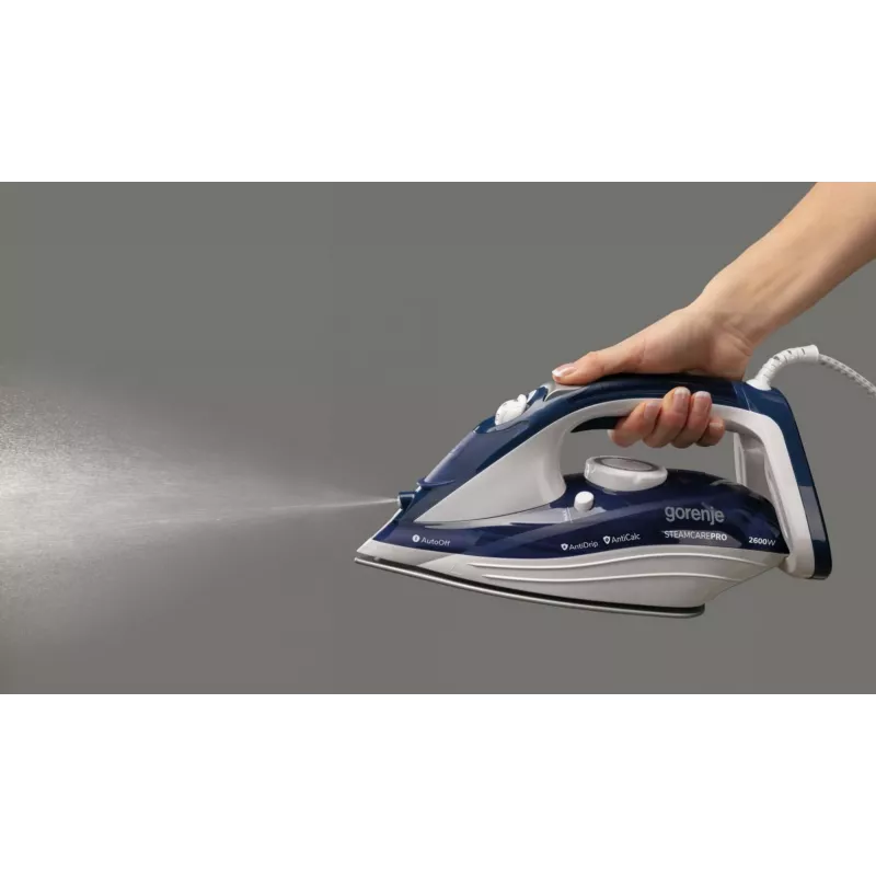 Plancha de vapor Gorenje SIH2600BLC suela cerámica 2600 W azul
