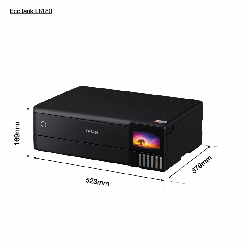 Impresora multifunción de inyección de tinta Epson EcoTank L8180 — A3+, color, 5760x1440 DPI, 32 ppm, dúplex, Wi‑Fi, Ethernet