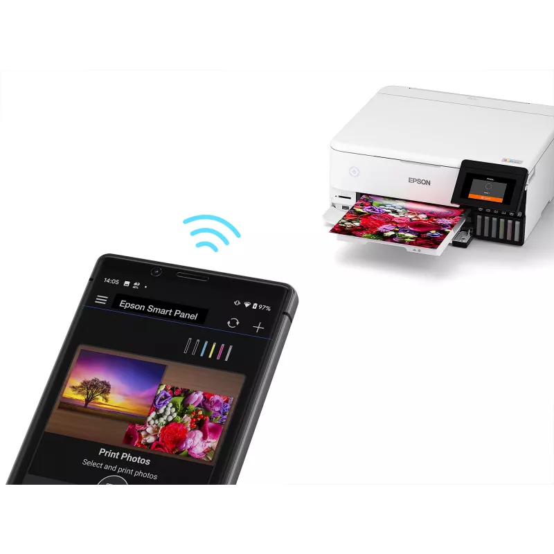 Impresora multifunción de inyección de tinta Epson EcoTank L8160 — impresión en color, 5760x1440 DPI, 32 ppm, A4, Wi‑Fi, dúplex
