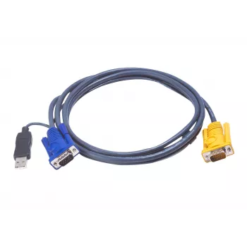 Cable KVM USB ATEN 1,8 m, 1,8 m, VGA, negro, HDB-15 + USB A, SPHD-15, conector macho