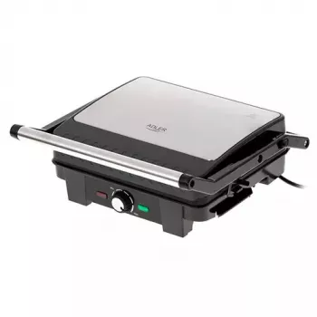 Parrilla de contacto Adler AD 3051 — acero inoxidable, 2200–2800 W, superficie de parrilla 1392 cm², temperatura ajustable, placas antiadherentes