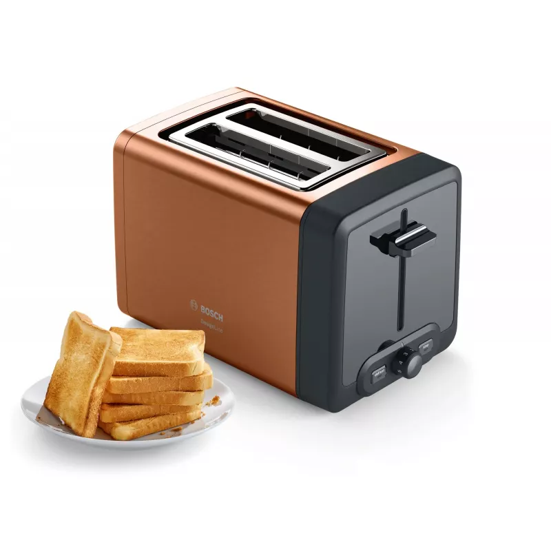 Tostadora Bosch TAT4P429 2 ranuras 970 W negro/marrón, acero inoxidable compacta
