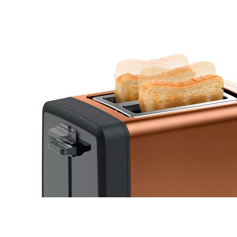 Tostadora Bosch TAT4P429 2 ranuras 970 W negro/marrón, acero inoxidable compacta