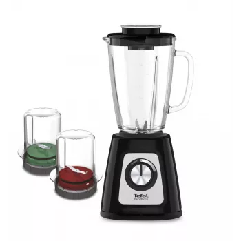 Batidora de vaso Tefal BlendForce II BL4388 — 800 W, jarra de cristal de 1,25 l, trituradora de hielo, negro/acero inoxidable cepillado