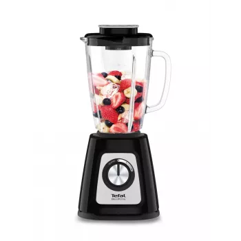 Batidora de vaso Tefal BlendForce II BL4388 — 800 W, jarra de cristal de 1,25 l, trituradora de hielo, negro/acero inoxidable cepillado