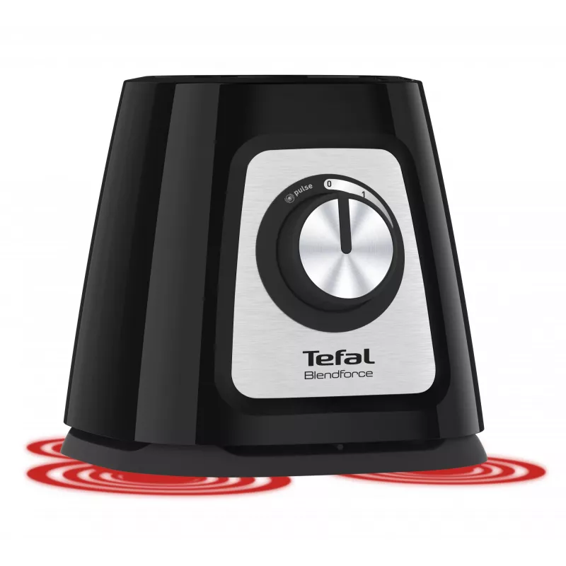 Batidora de vaso Tefal BlendForce II BL4388 — 800 W, jarra de cristal de 1,25 l, trituradora de hielo, negro/acero inoxidable cepillado