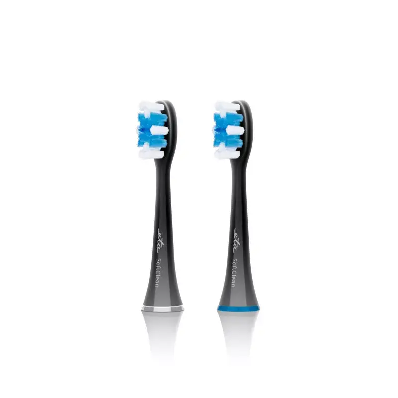 Cabezales de cepillo de dientes ETA ETA070790600 — 2 uds., compatibles con cepillos de dientes eléctricos ETA, colores negro/azul/blanco