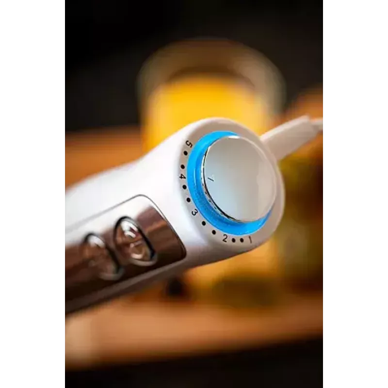 Batidora de brazo Adler AD 4625w — batidora de mano, 5 velocidades, turbo, 1500 W, cuchillas de acero inoxidable, plata/blanco
