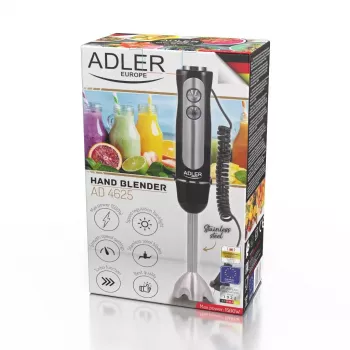 Batidora de brazo Adler AD 4625B — batidora de mano, 1500 W máx., 850 W potencia nominal, 5 velocidades, control mecánico, turbo, cuchilla de acero inoxidable, negro