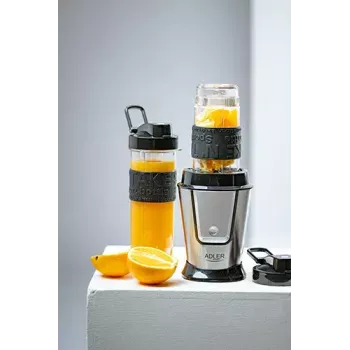Batidora deportiva Adler AD 4081 — batidora personal portátil, 800 W pico, vaso de 0,57 l, cuchillas de acero inoxidable, 2 botellas