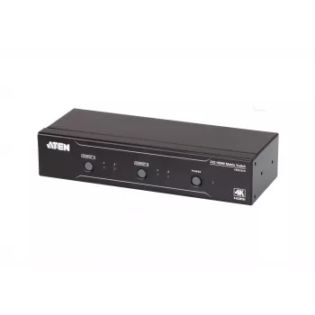 Conmutador de matriz HDMI ATEN 2x2 4K, hasta 15 m, conmutador de matriz AV, 10,2 Gbit/s, 340 MHz, 4096 x 2160 píxeles, 4096 x 2160, 3840 x 2160, negro