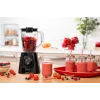 Batidora de vaso Tefal BL4208 — 600 W, recipiente de plástico de 1,25 L, 2 velocidades, trituradora de hielo, negra