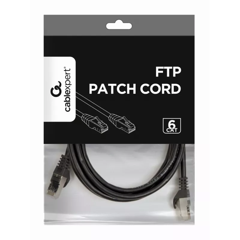 Gembird PP6-2M/BK Cat6 FTP cable de conexión, 2 m, negro