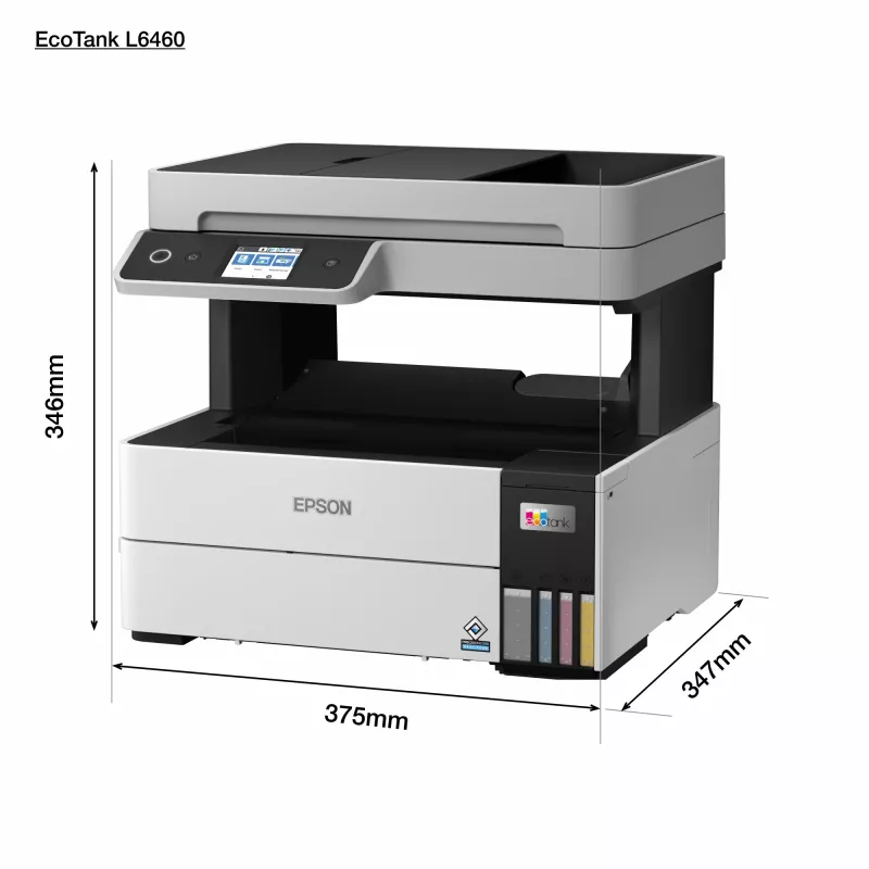 Impresora multifunción Epson EcoTank L6460 — inyección de tinta color, 4800x1200 dpi, 37 ppm, A4 dúplex, Wi‑Fi, Ethernet