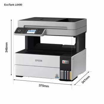Impresora multifunción Epson EcoTank L6490 — inyección de tinta color, 4800x1200 dpi, 37 ppm, A4 dúplex, Wi‑Fi, Ethernet