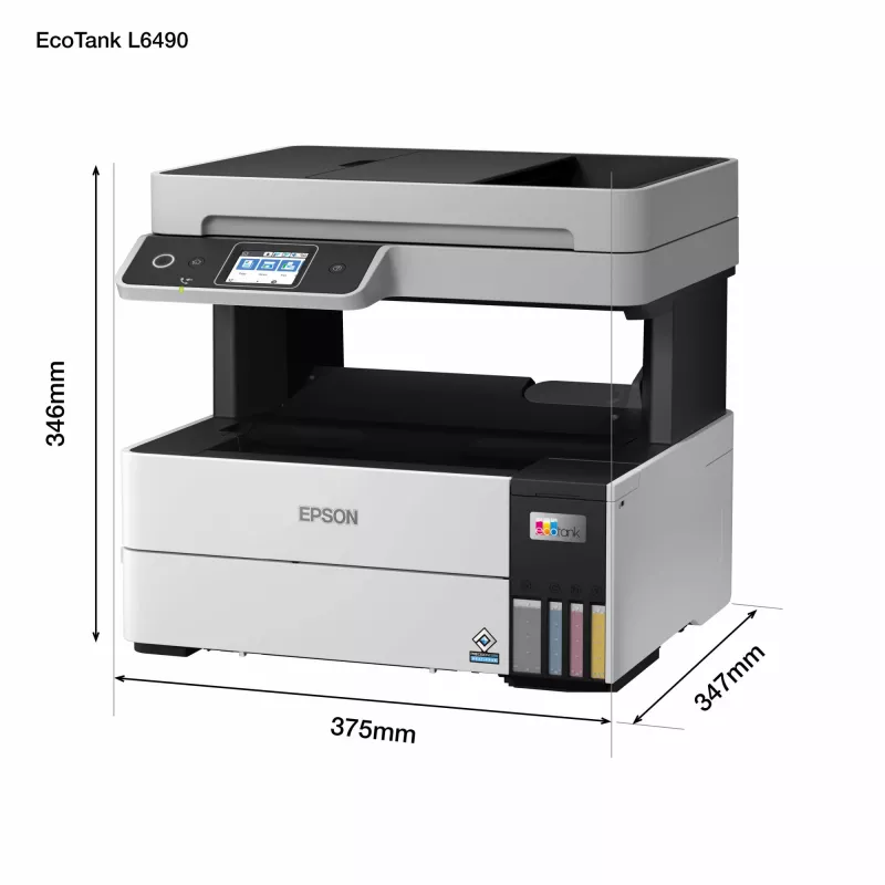 Impresora multifunción Epson EcoTank L6490 — inyección de tinta color, 4800x1200 dpi, 37 ppm, A4 dúplex, Wi‑Fi, Ethernet