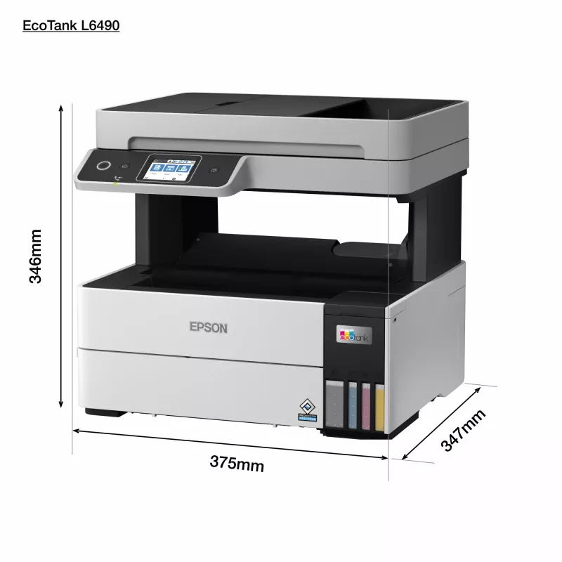 Impresora multifunción Epson EcoTank L6490 — inyección de tinta color, 4800x1200 dpi, 37 ppm, A4 dúplex, Wi‑Fi, Ethernet